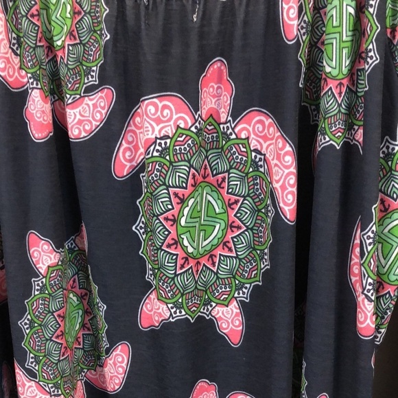 New Simply Southern Preppy Boho Turtle Bell Sleeves Dress Size Large - Picture 7 of 9